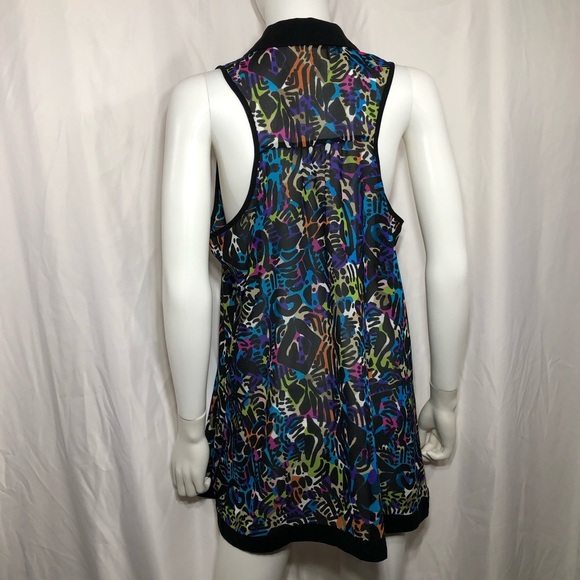 Nicole Miller Bright Patterned Sleeveless Tunic Top - Picture 3 of 6